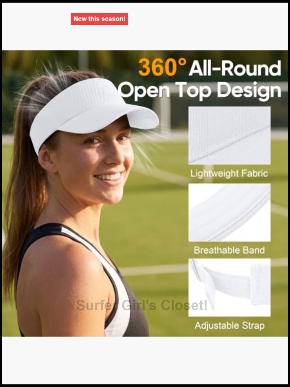 Adjustable Sun Visor Hat for Running and Outdoor Sports - Picture 3 of 7
